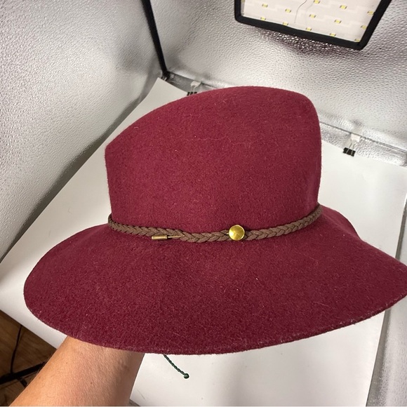Lucky Brand burgundy wool Rancher with hat pin - Picture 5 of 7